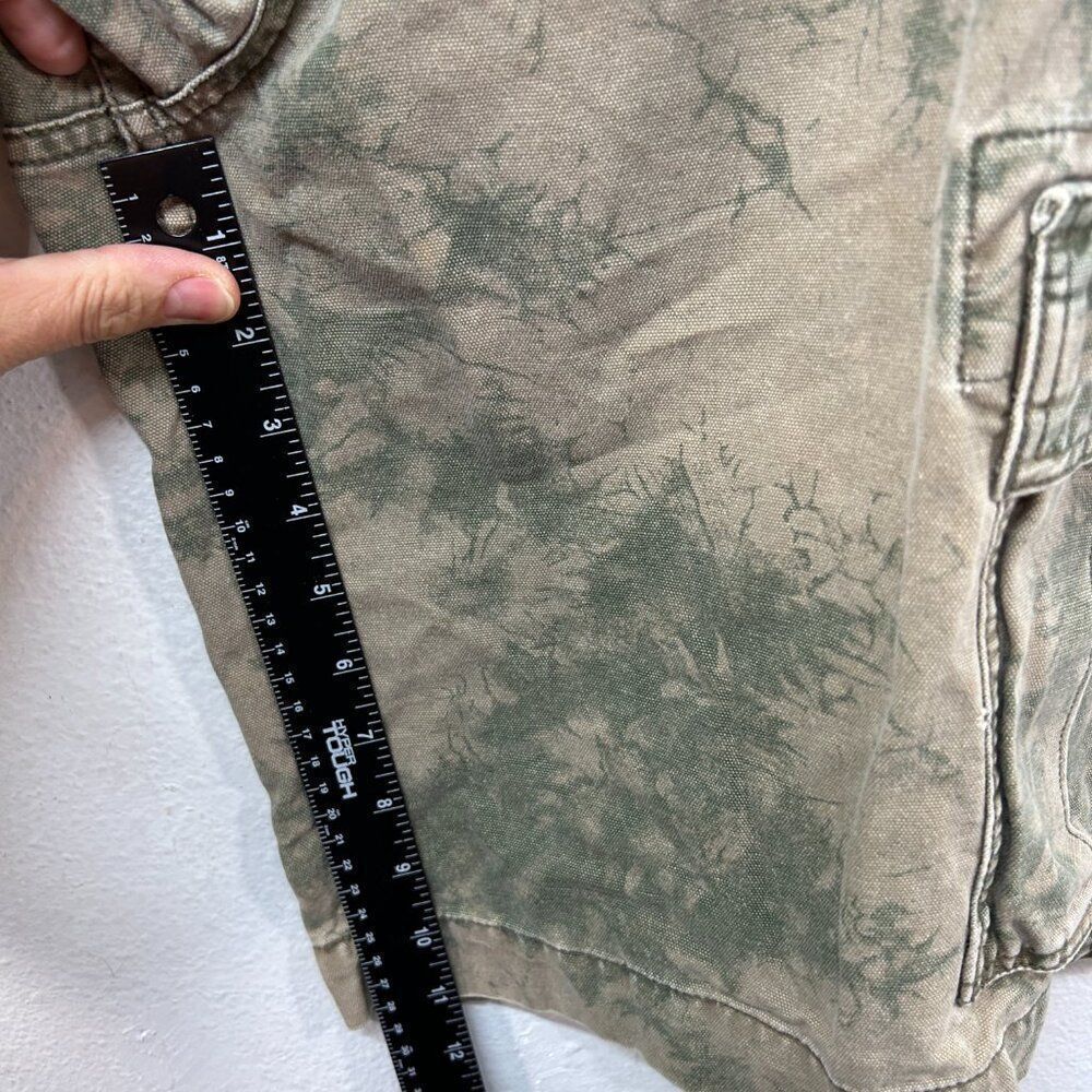 Mossimo Cargo Supply mens shorts 38 brown green camoflauge vtg distressed casual - Picture 10 of 14